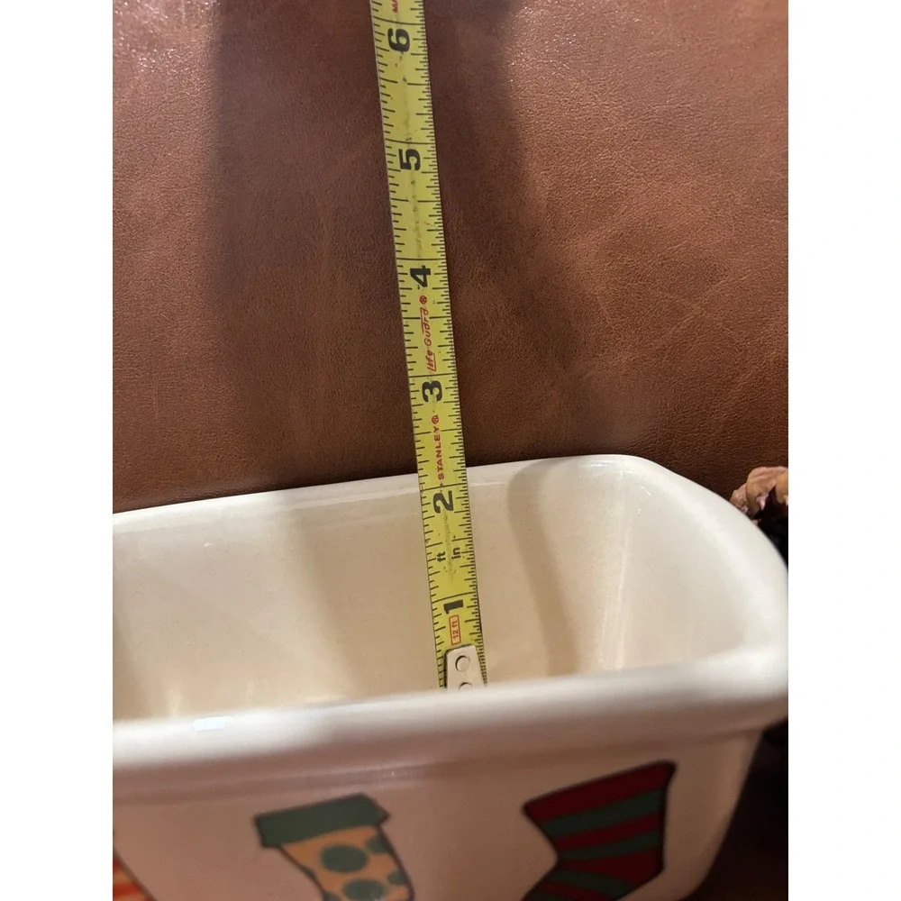 LTD Commodities Christmas Stocking Mini Loaf Pan Ceramic Holiday Baking Dish